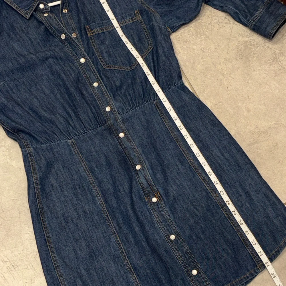 NWOT Veronica Beard Keston Casual Dark Blue Denim Shirt Dress 10 / 8 - Picture 13 of 13